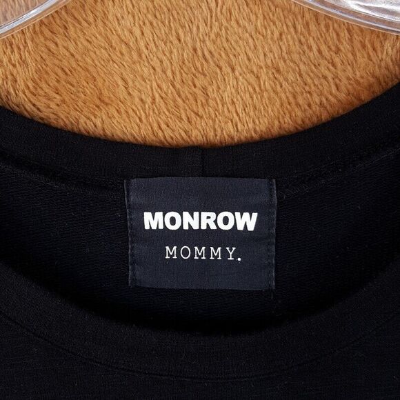 MONROW MOMMY Womens Sweater Maternity Large Black Pullover Tunic Lace Up Knit - Picture 3 of 8